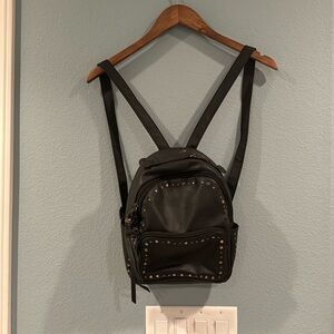 Black pleather studded backpack